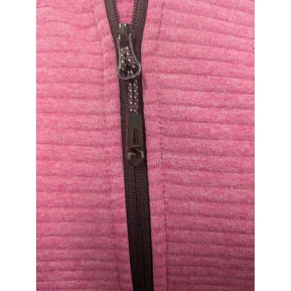 Salomon Pink Track Lightweight Wool Blend Jacket sz M Outdoor Full Zip Mock Neck - Picture 5 of 12